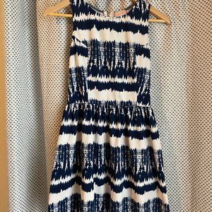 Love...ady Blue and White Cute Dress